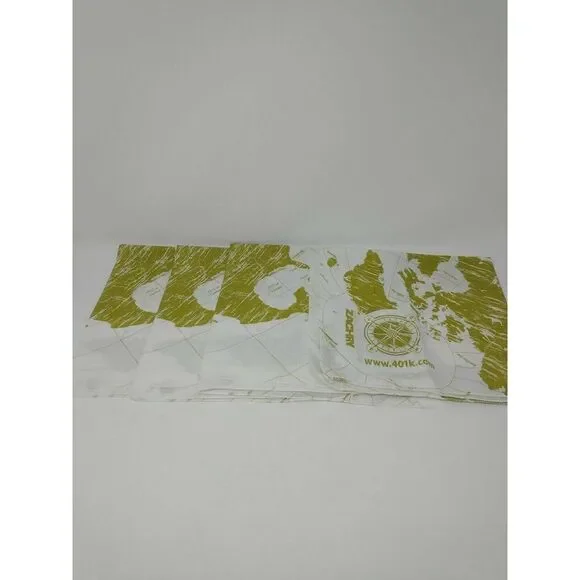 Zachry North American Map Bandanas Lot Of 4 Unique Design Special Deal Green Wht - Picture 2 of 5